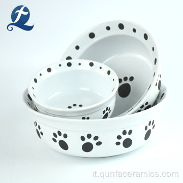 Ciotola per cani portatile per acqua potabile con alimentazione personalizzata in ceramica